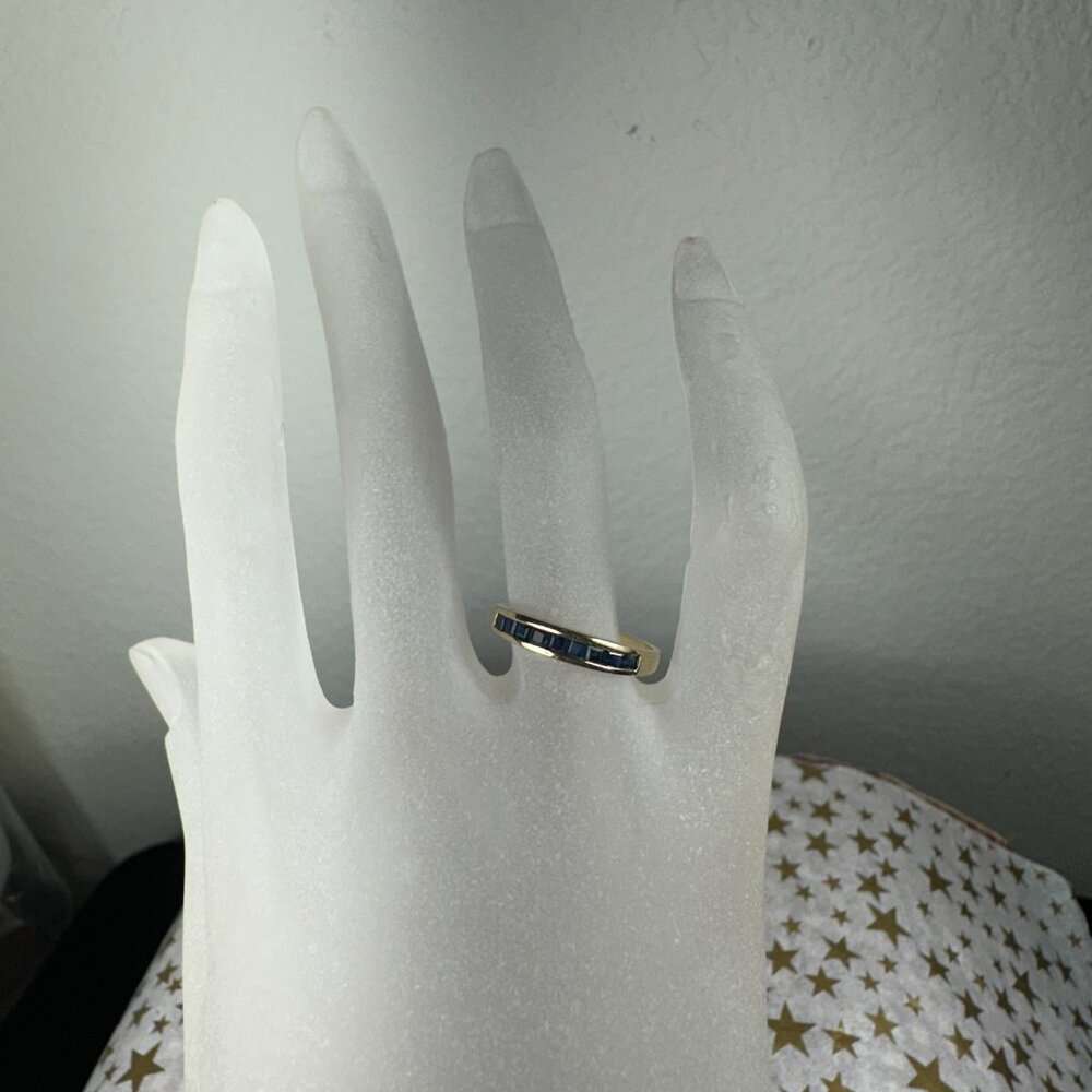 NEW 14K Real Gold and Sapphire Ring - Picture 2 of 9